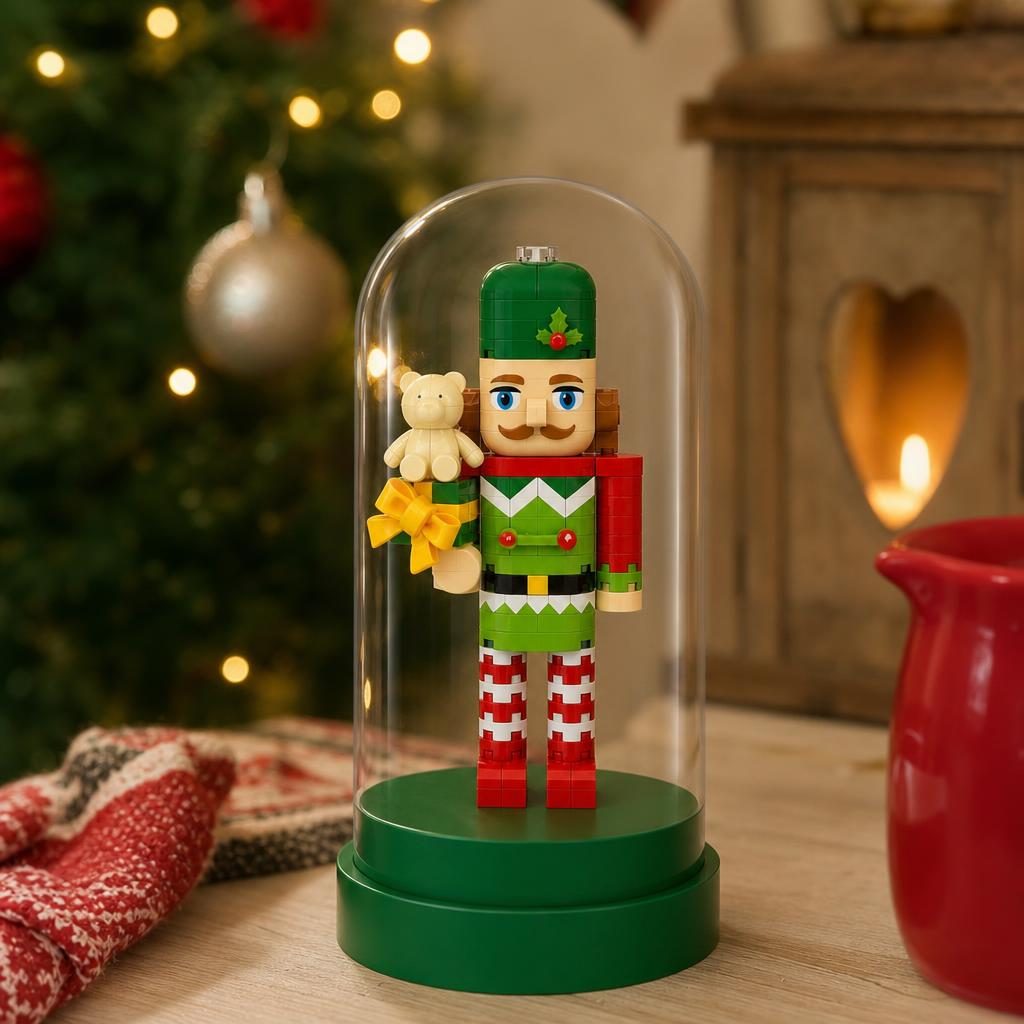Set de Construit in Sticla, Flippy, din Plastic, Tematica de Craciun, Model 4, Figurina Decorativa in Cupola Transparenta, Varsta 14 Ani+, Dimensiune 12.5x6 cm, Multicolor
