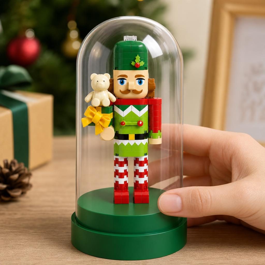 Set de Construit in Sticla, Flippy, din Plastic, Tematica de Craciun, Model 4, Figurina Decorativa in Cupola Transparenta, Varsta 14 Ani+, Dimensiune 12.5x6 cm, Multicolor