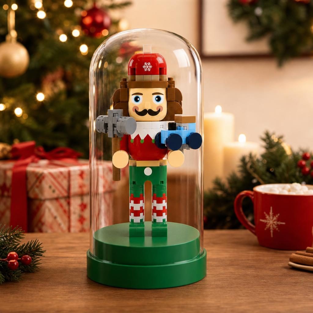 Set de Construit in Sticla, Flippy, Tematica de Craciun, Model 6, Jucarie Tip Blocuri din Plastic, Decoratiune DIY pentru Asamblare, Dimensiune 12.5 x 6 cm, Varsta 14 Ani+, Multicolor