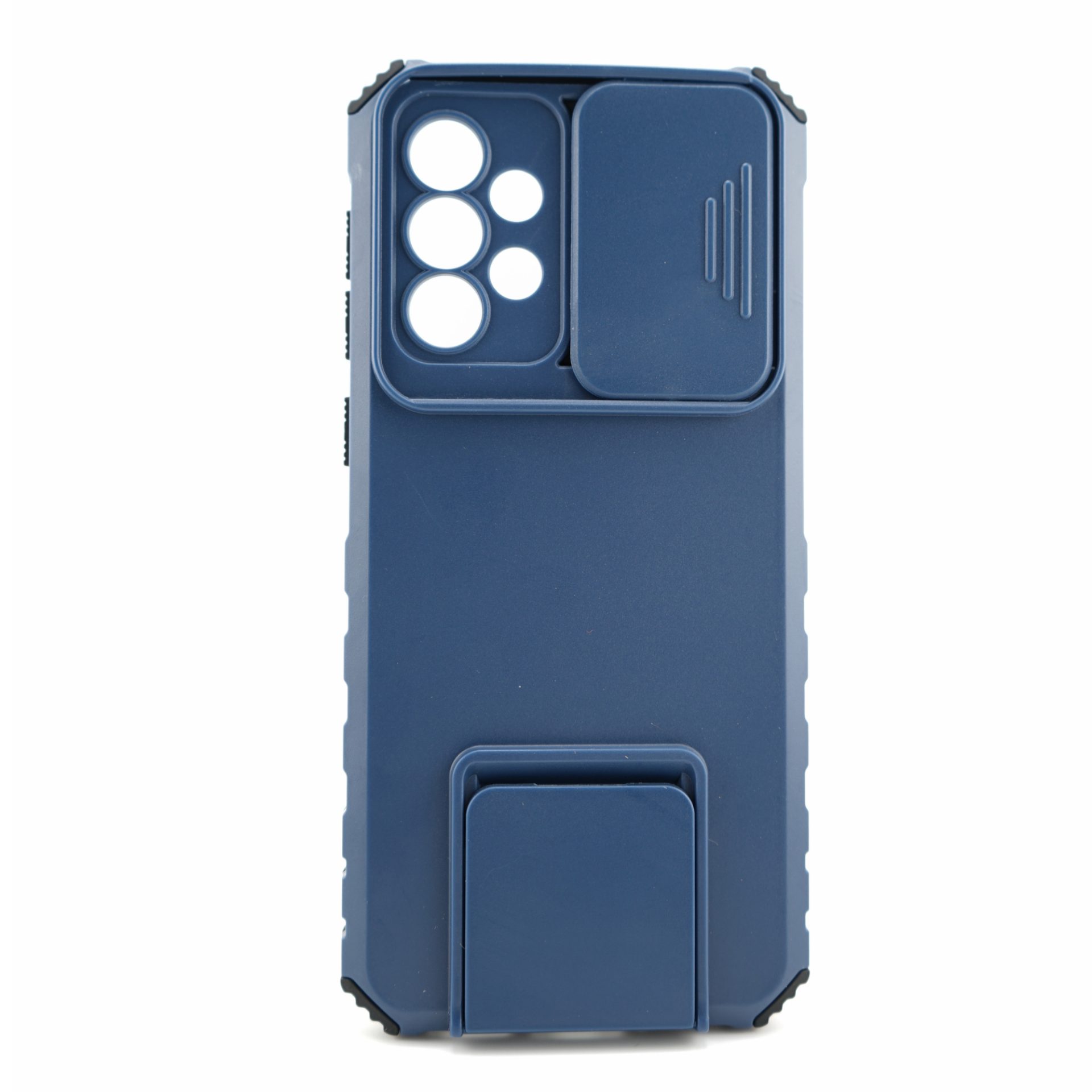 Husa Defender cu Stand pentru Samsung Galaxy A33 5G, Albastru, Suport reglabil, Antisoc, Protectie glisanta pentru camera, Flippy