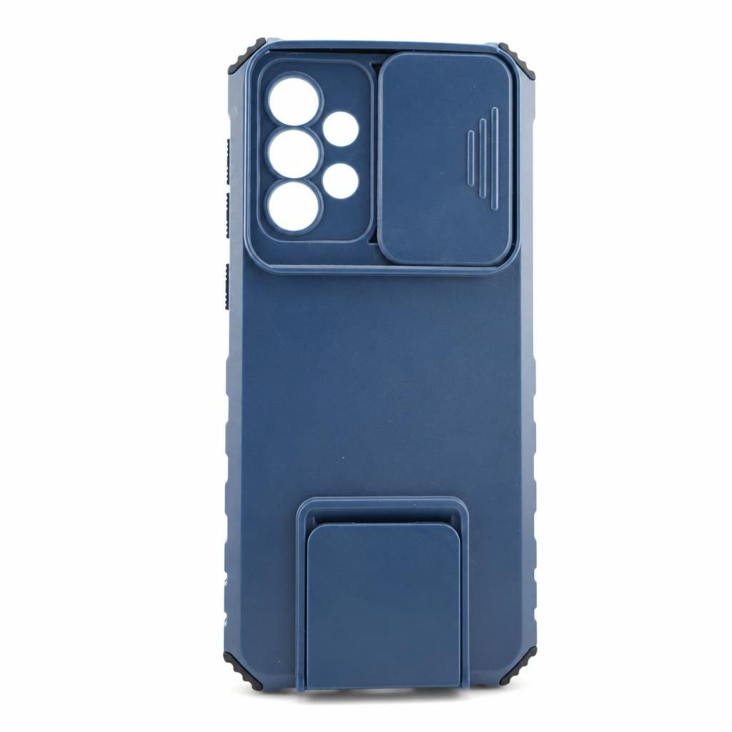 Husa Samsung Galaxy A33 5G, Defender Camshield, stand expunere, protectie camera, albastra