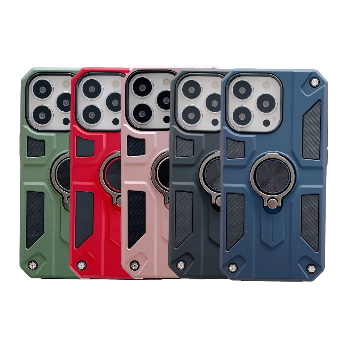 Husa Protectie TOPinStock Compatibila cu Apple Defender Model 5 cu Suport Prindere Inel - Imagine