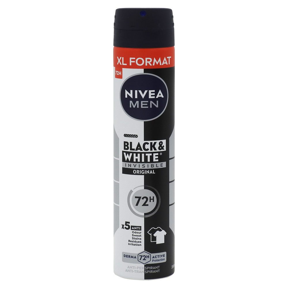 Antiperspirant Deodorant, Nivea, 200 ml Men Invisible Bw Original 1
