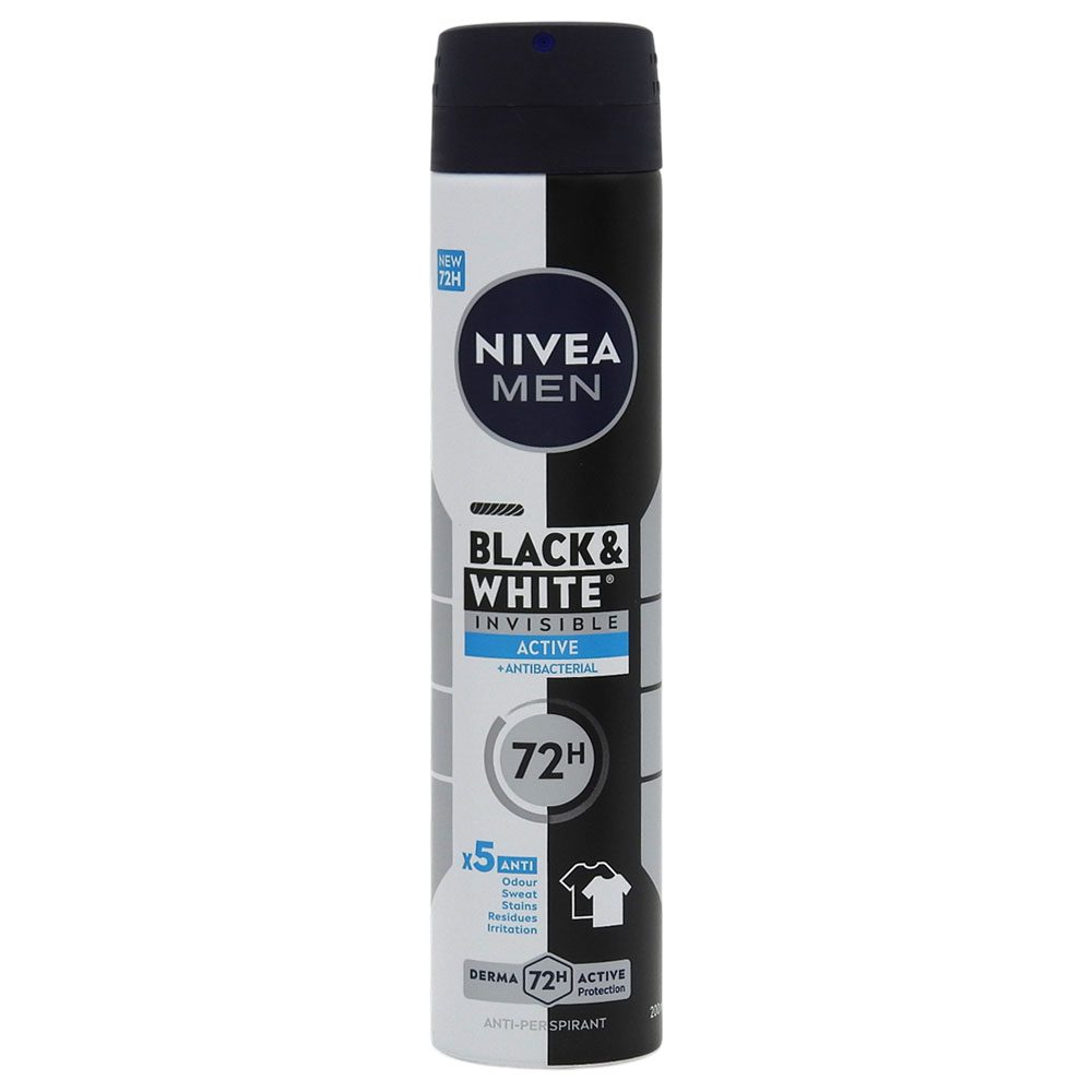 Antiperspirant Deodorant, Nivea, 200 ml Men Invisible Bw Active 1