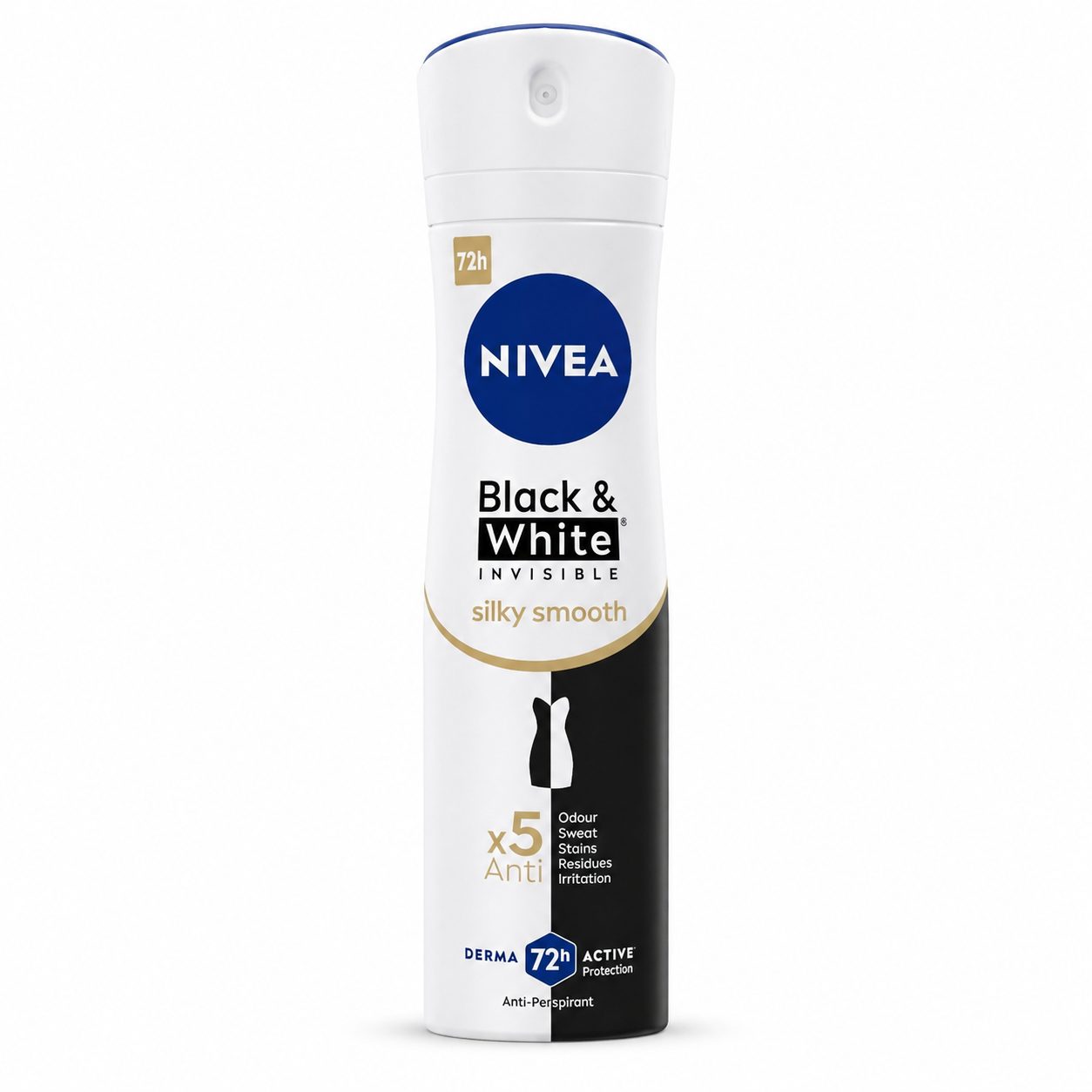 Antiperspirant Deo Spray, NIVEA, Invisible Black White Silky Smooth, 150 ml 1