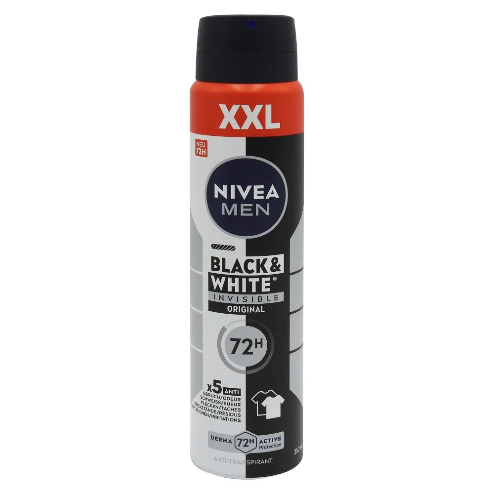 Antiperspirant Deodorant, Nivea, 250 ml Men Invisible Bw Original 1