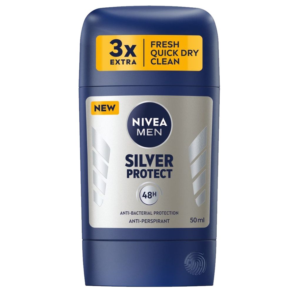 Antiperspirant Stick, Nivea, 50 ml Men Derma Silver Protect 1
