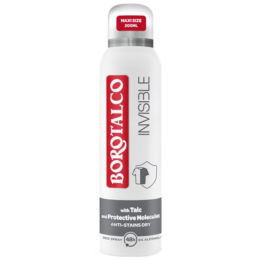 Antiperspirant Deodorant, Borotalco, 200 ml Invisible 1