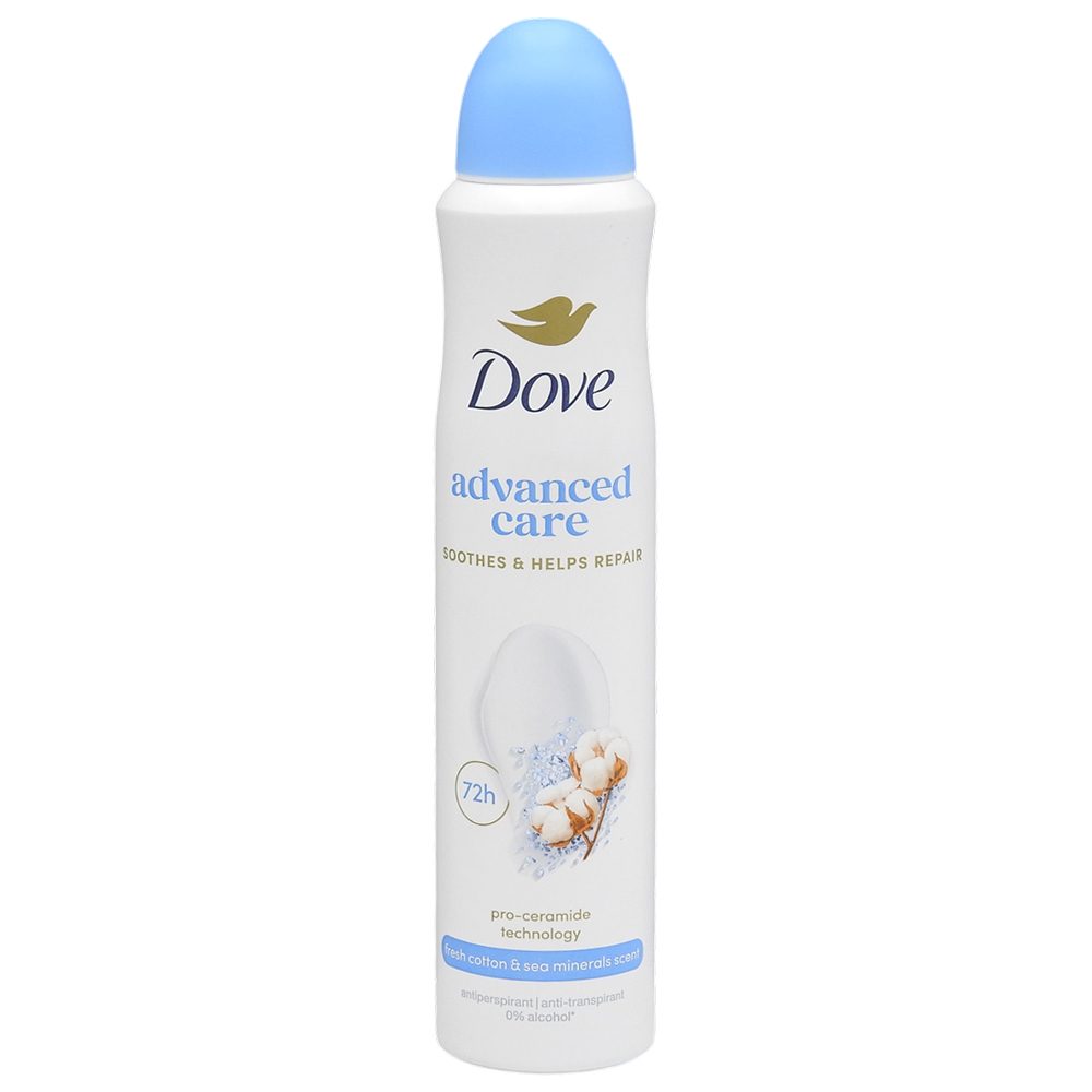 Antiperspirant Deodorant, Dove, 200 ml Advanced Care Fresh Cotton si Sea Minerals Scent 1