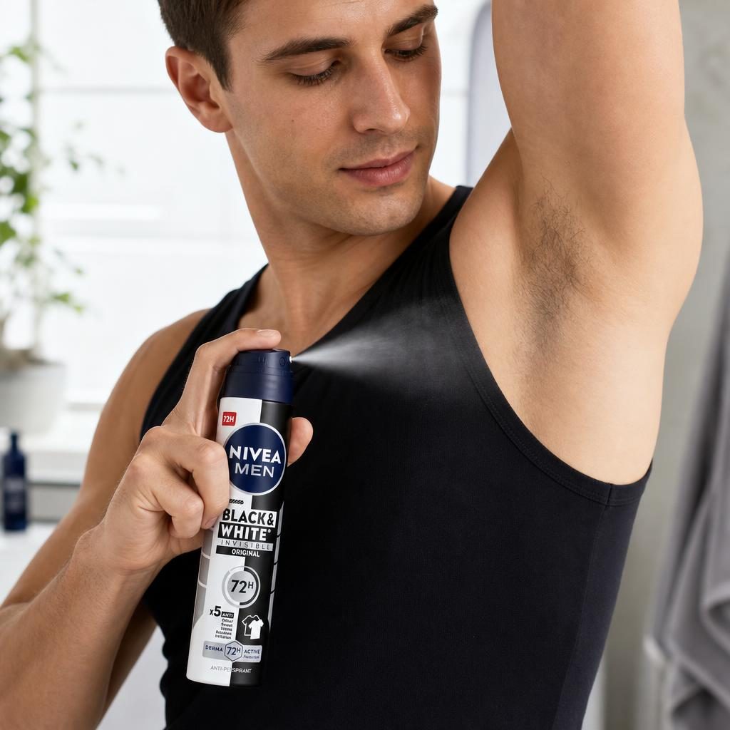 Antiperspirant Deodorant Spray, NIVEA, Invisible Black White Original, 150 ml