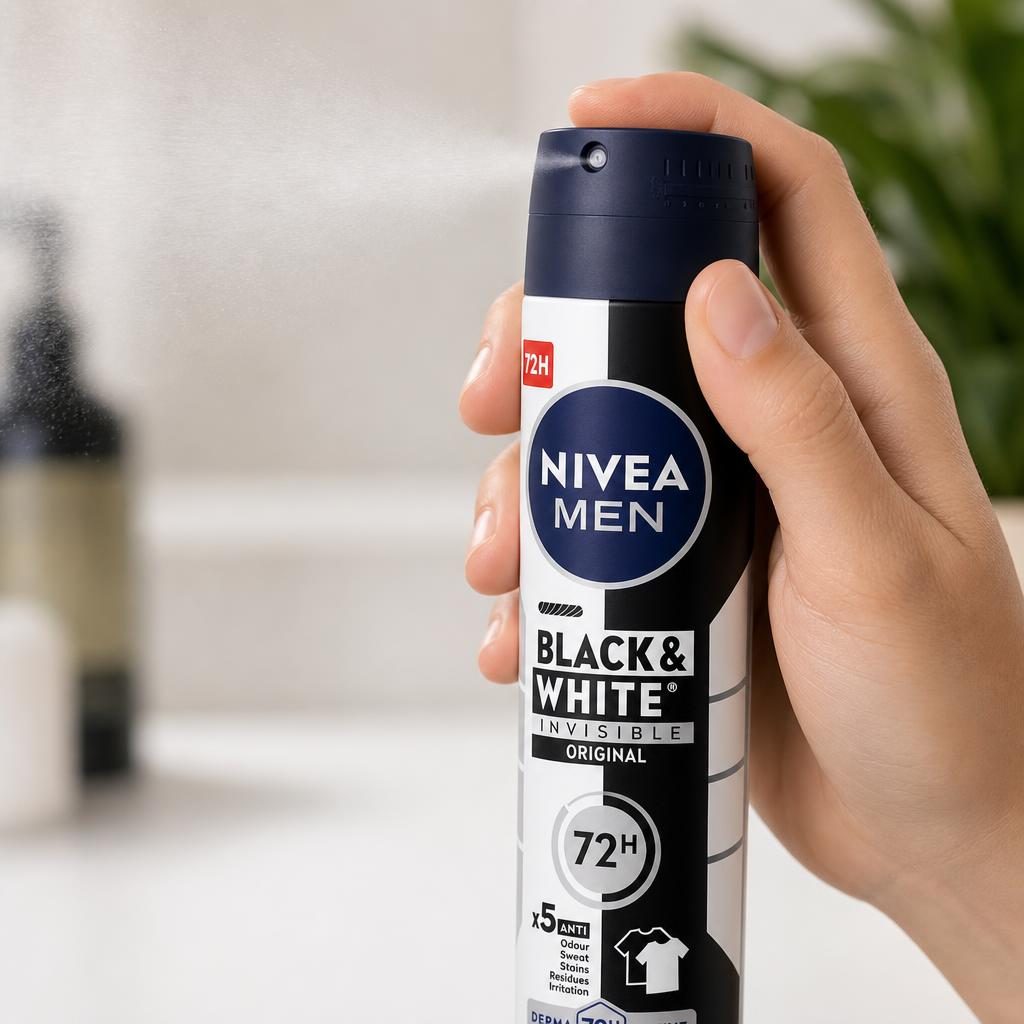 Antiperspirant Deodorant Spray, NIVEA, Invisible Black White Original, 150 ml