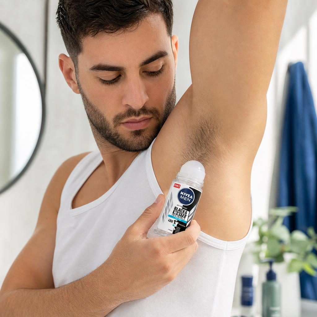 Antiperspirant Roll-On, Nivea, 50 ml, for Men, Invisible Black & White, Fresh