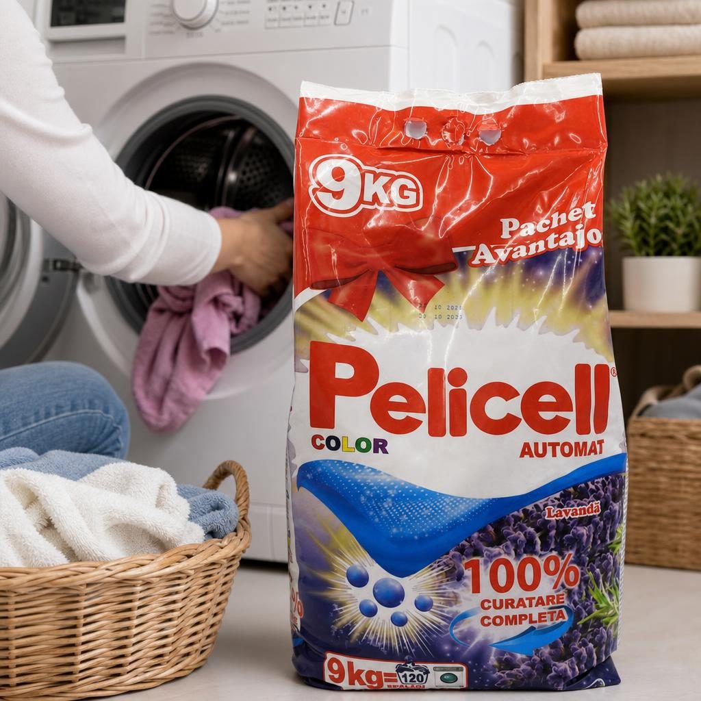 Detergent pentru Rufe Automat, Pelicell, 9 kg Color Lavanda 120 spalari