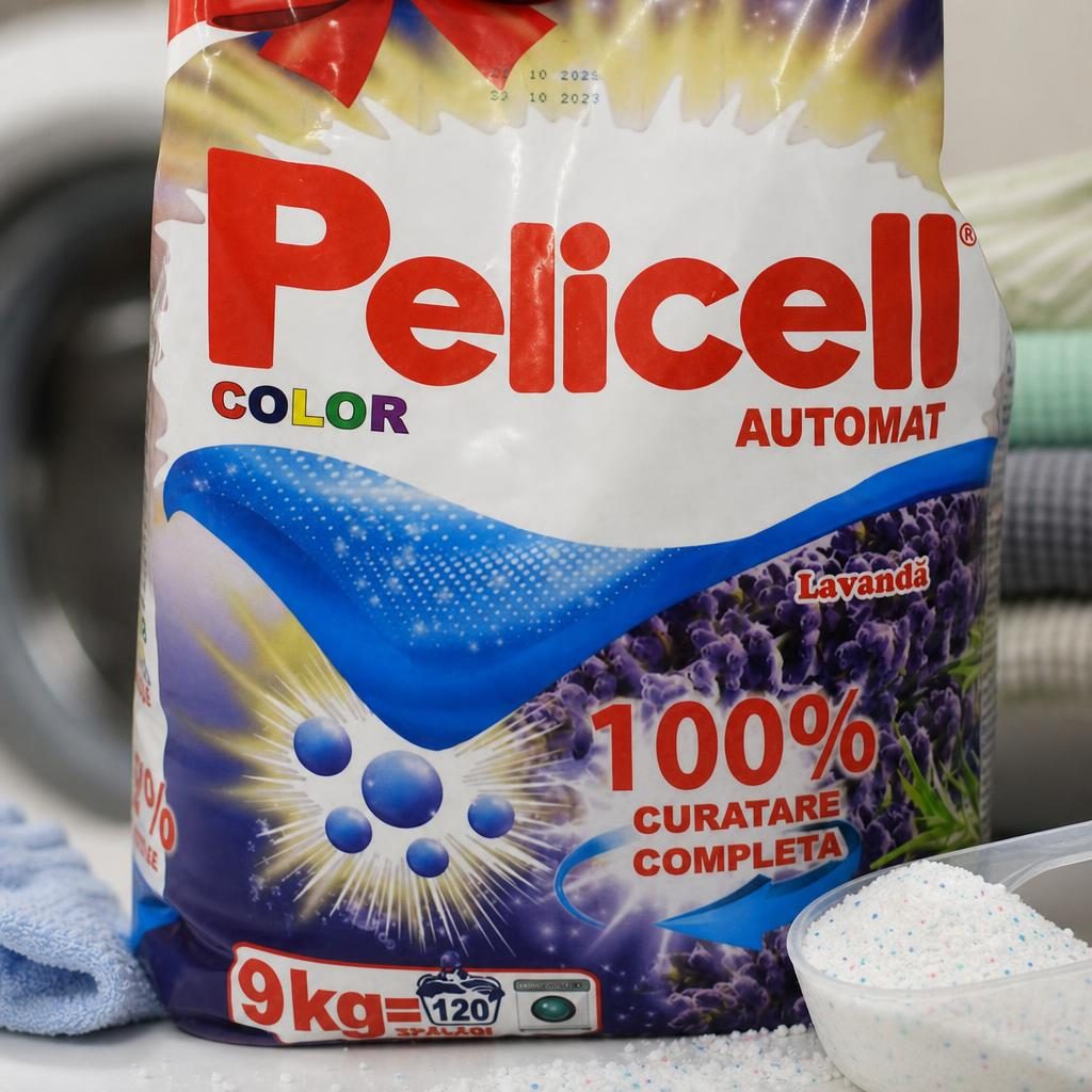 Detergent pentru Rufe Automat, Pelicell, 9 kg Color Lavanda 120 spalari