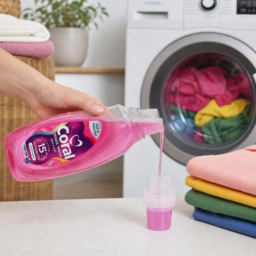 Detergent pentru Rufe, Coral Magic Wash, Gel 840 ml Color Protection 21 spalari
