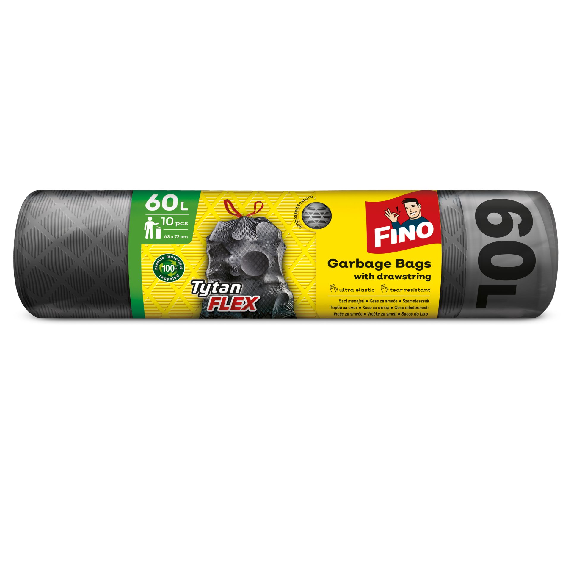 Saci menajeri cu snur Fino Tytan Flex 60l