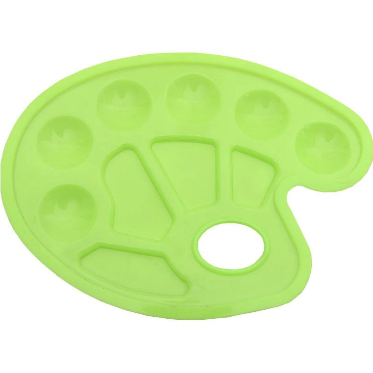 Paleta pentru Pictura Acuarela, TOPinStock, Tava pentu Amestecat Culori, 30 x 20 x 1.7 cm, Plastic Rezistent, Verde - Imagine