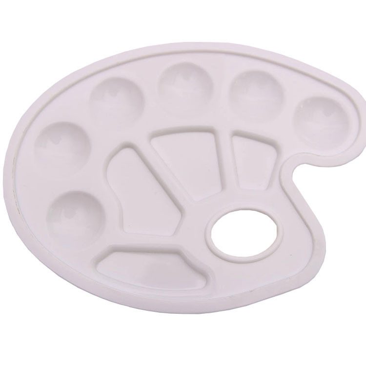 Paleta pentru Pictura Acuarela, TOPinStock, Tava pentu Amestecat Culori, 30 x 20 x 1.7 cm, Plastic Rezistent, Alb - Imagine
