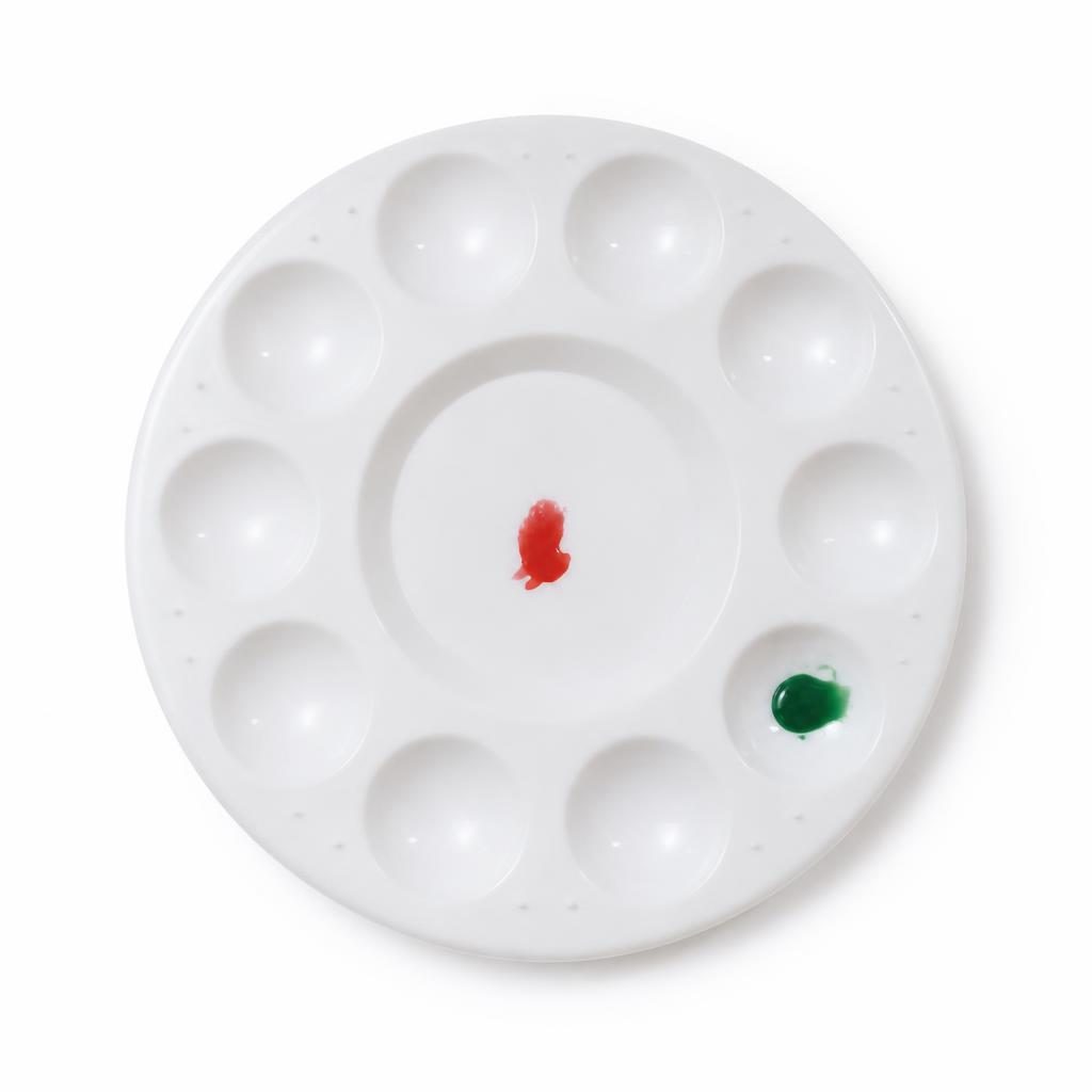 Paleta pentru Pictura, TOPinStock, Tava pentu Amestecat Culori, Lacuri de Unghii, 16.8 x 16.8 cm, Plastic Rezistent, alb - Imagine