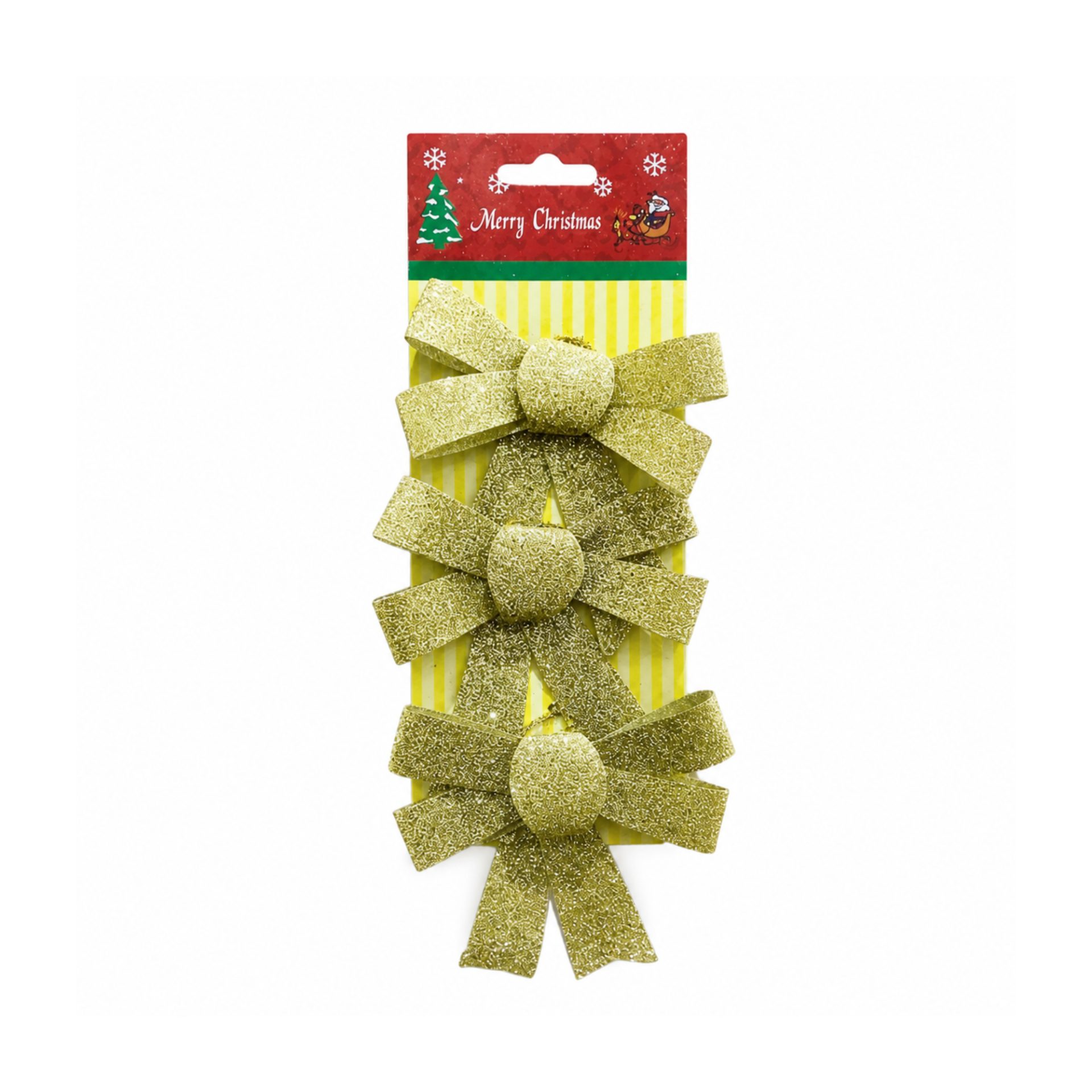 Set 3 fundite pentru brad aurii cu sclipici Flippy