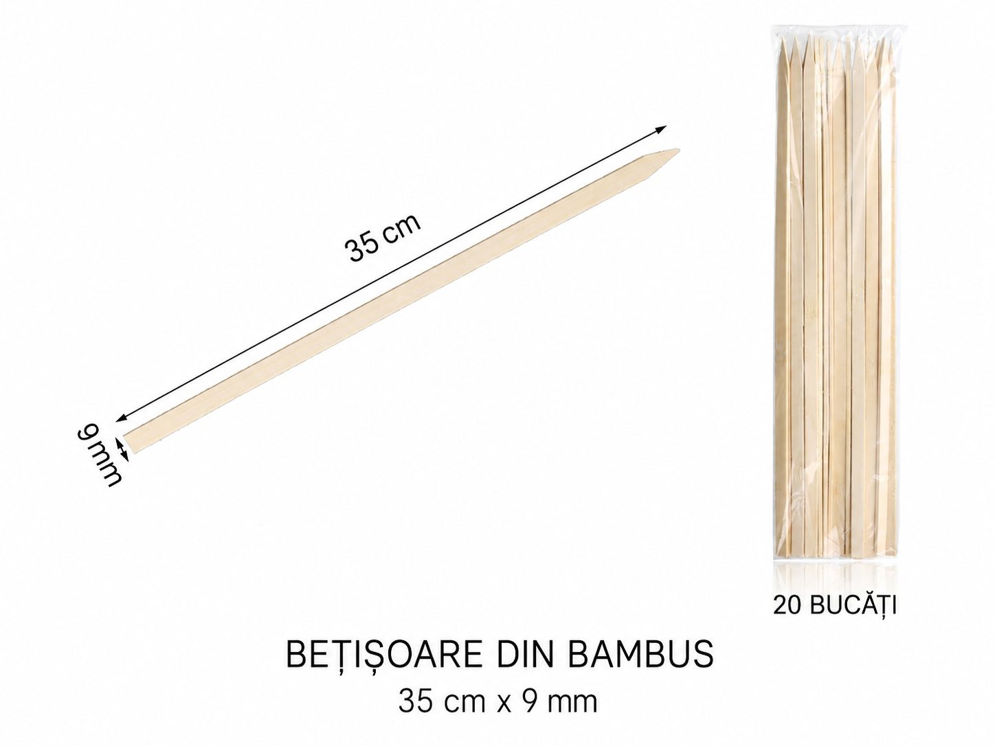 Bete pentru frigarui, Flippy, plate, din bambus, pentru gratar si BBQ