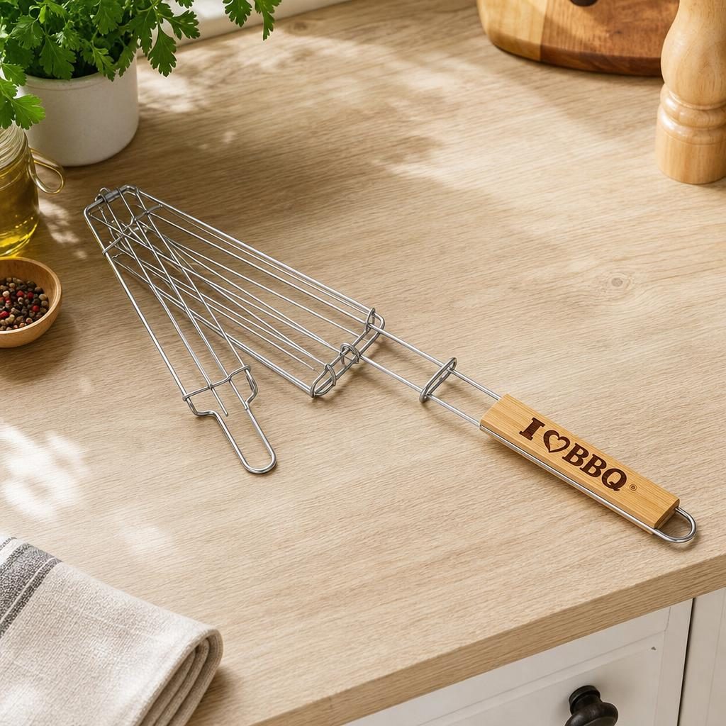 Gratar pentru carnati, Flippy, din metal, pentru BBQ, Argintiu