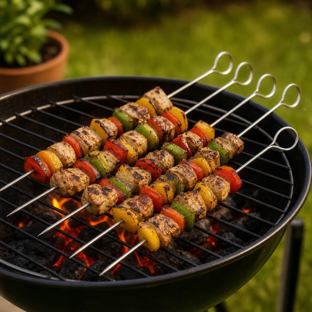 Set 8 Tepuse Pentru Frigarui, , Din Metal, Pentru Gratar si BBQ, 30 cm 3