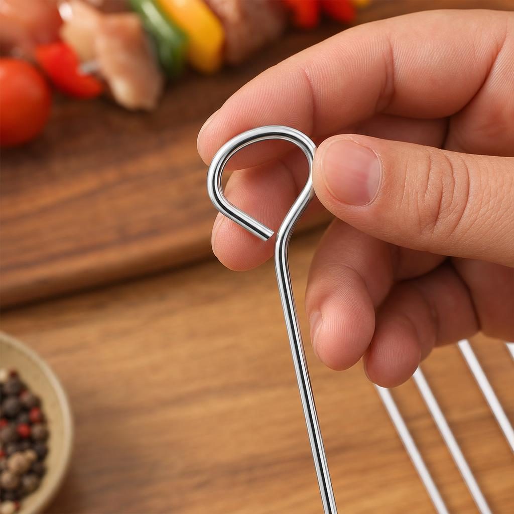 Set 8 Tepuse Pentru Frigarui, , Din Metal, Pentru Gratar si BBQ, 30 cm 4
