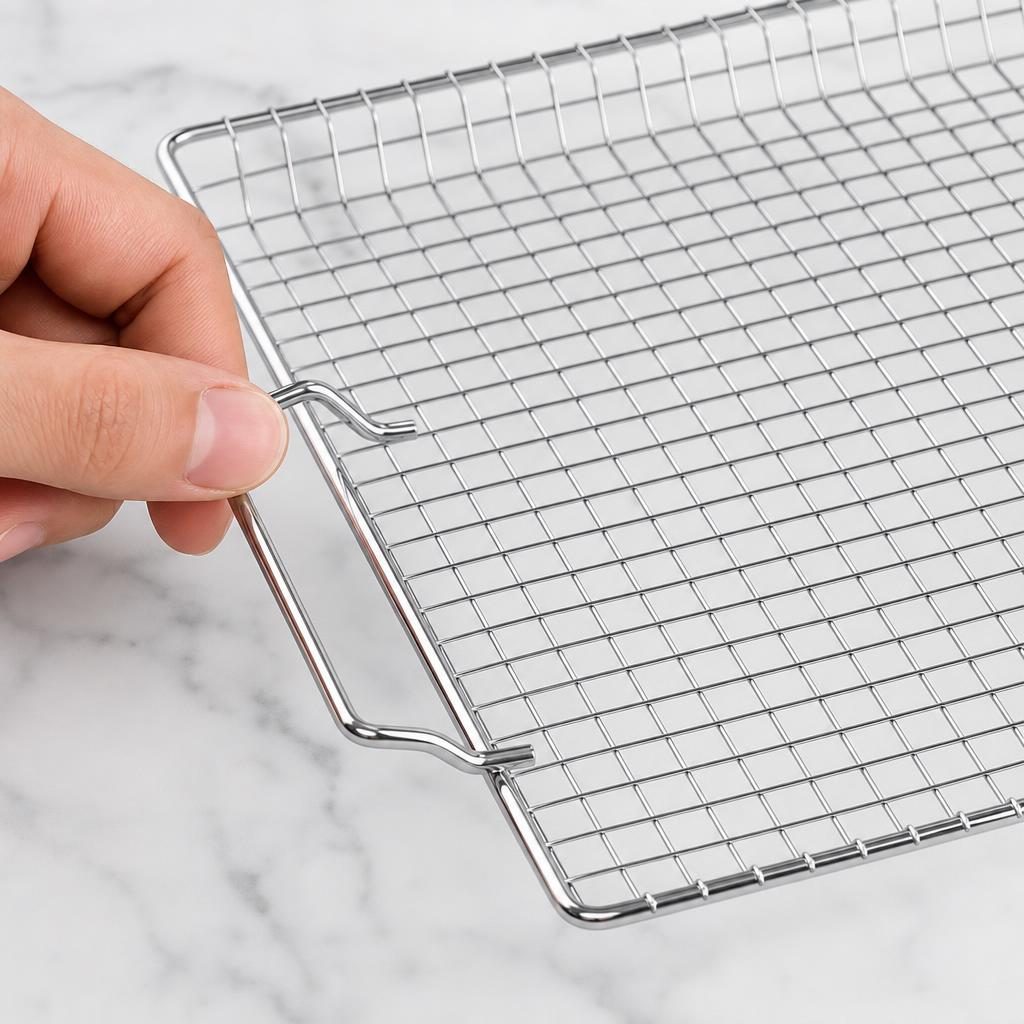 Gratar metalic BBQ, Flippy, din metal, pentru gatit in aer liber, 26x38.5 cm, Argintiu