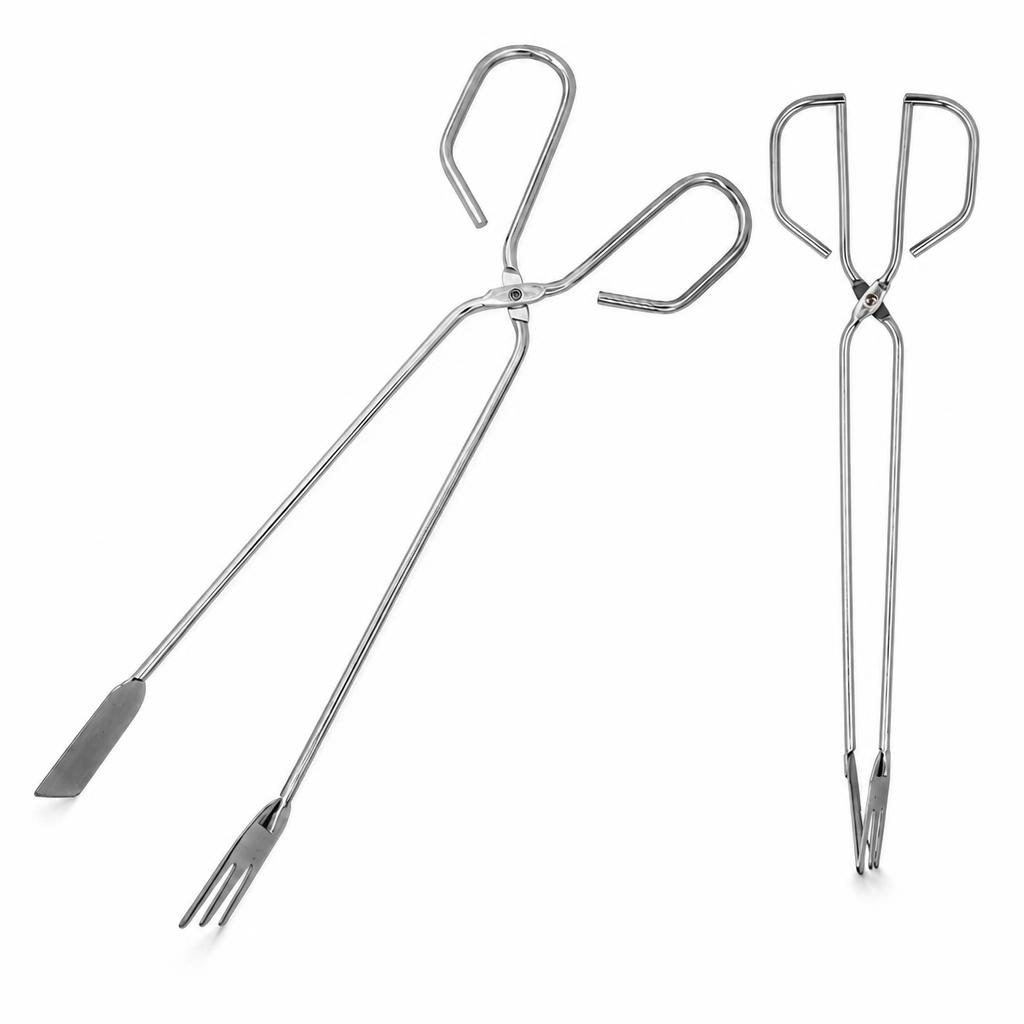 Cleste pentru gratar, , tip foarfeca, din metal, prindere sigura, 31 cm