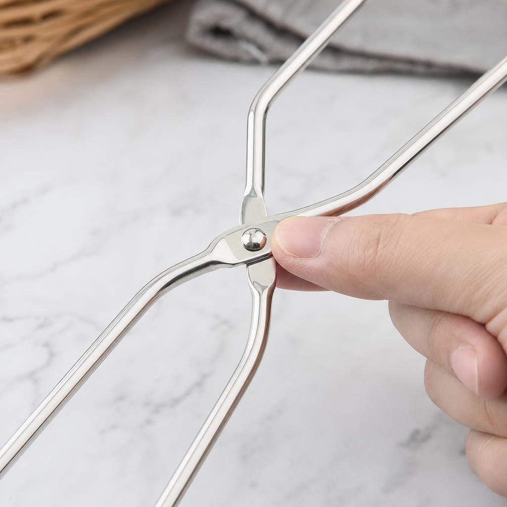 Cleste pentru gratar, , tip foarfeca, din metal, prindere sigura, 31 cm 3