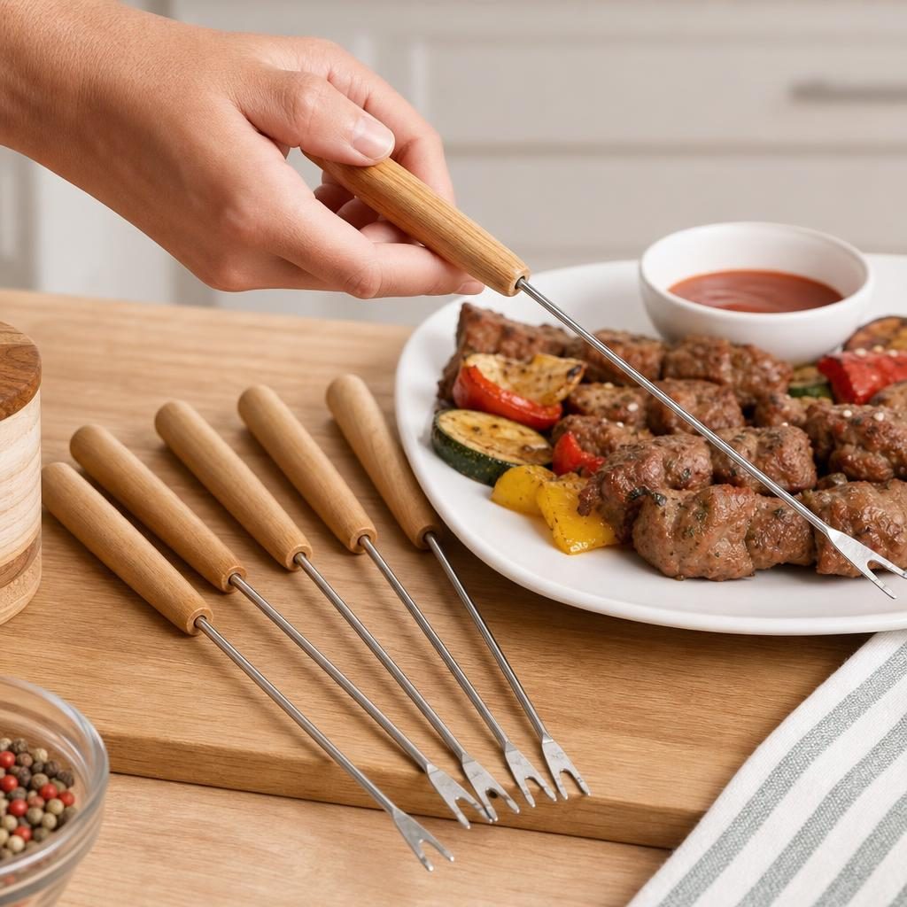 Tepuse pentru frigarui, Flippy, mici, din metal, pentru gratar si BBQ