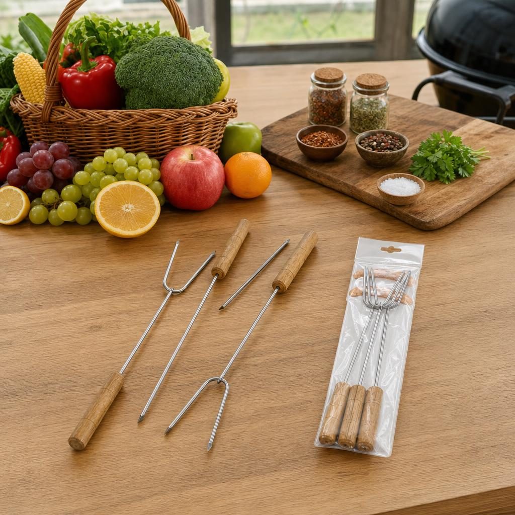 Tepuse pentru frigarui, Flippy, mari, din metal, pentru gratar si BBQ