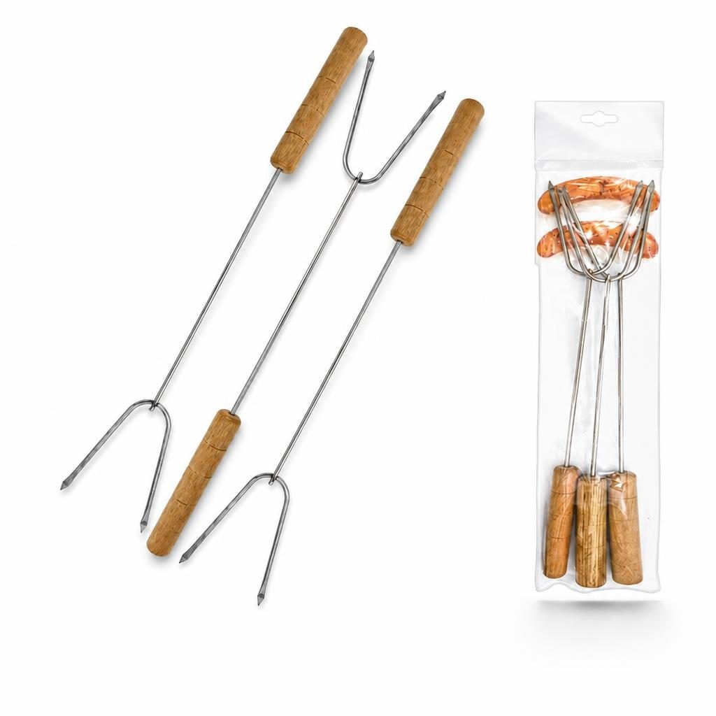 Set 3 Tepuse pentru Frigarui, , Mari, din Metal, pentru Gratar si BBQ, 22.5 cm, Argintiu