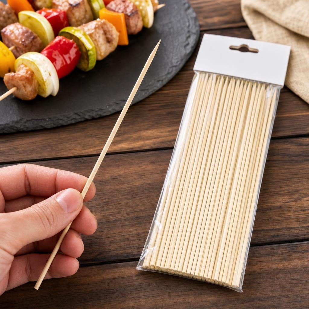 Set 45 Bete pentru frigarui, , din bambus, Pentru Gratar si BBQ 4