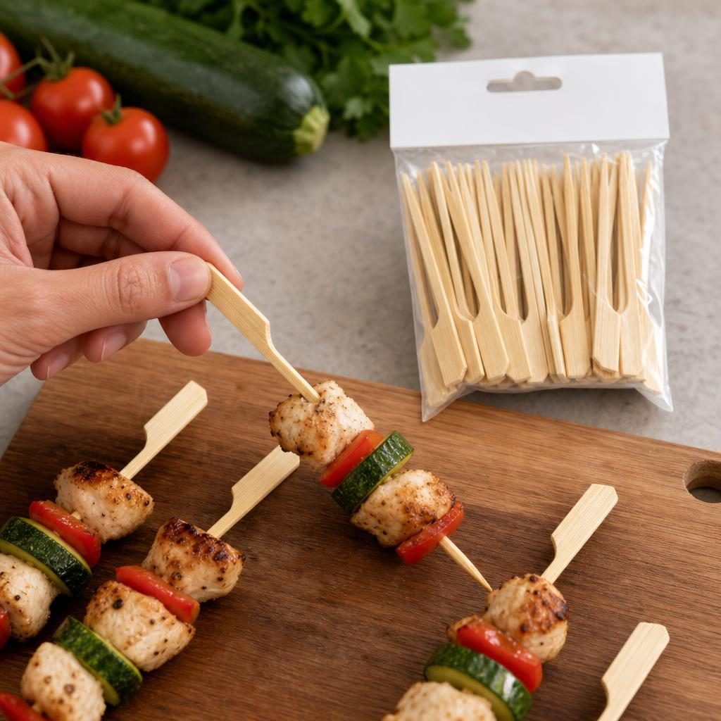 Set 50 Bete pentru Frigarui, , Tip Teppo, Din Bambus, Pentru Gratar si BBQ 4