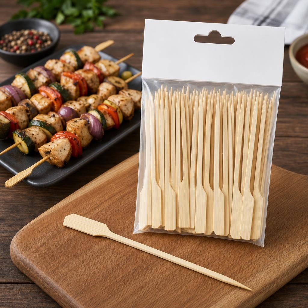 Set 50 Bete pentru Frigarui, , Tip Teppo, Din Bambus, Pentru Gratar si BBQ 5