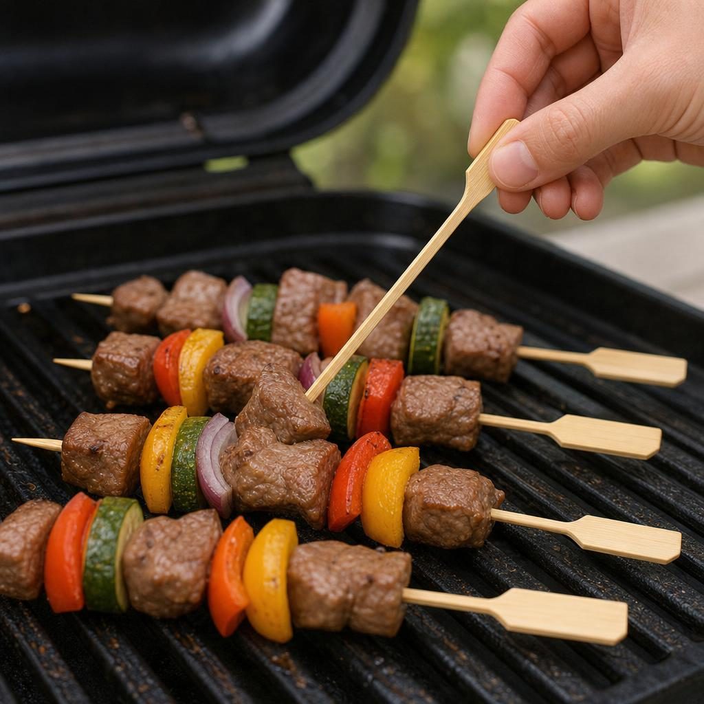 Bete pentru frigarui, Flippy, tip teppo, din bambus, Set 50 bucati, pentru gratar si BBQ