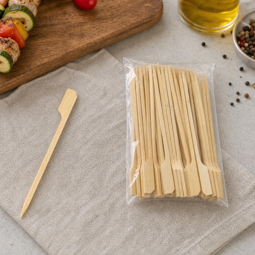 Bete pentru frigarui, Flippy, tip teppo, din bambus, Set 50 bucati, pentru gratar si BBQ