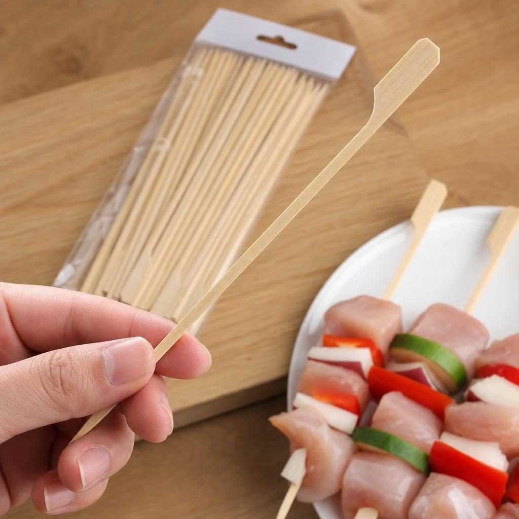 Bete pentru frigarui, Flippy, tip teppo, din bambus, Set 50 bucati, pentru gratar si BBQ