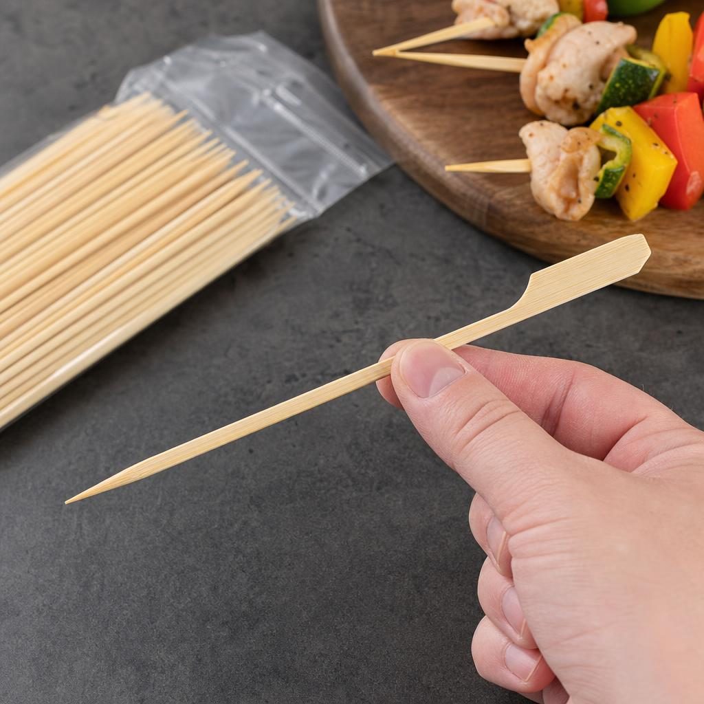 Bete pentru frigarui, Flippy, tip teppo, din bambus, Set 50 bucati, pentru gratar si BBQ