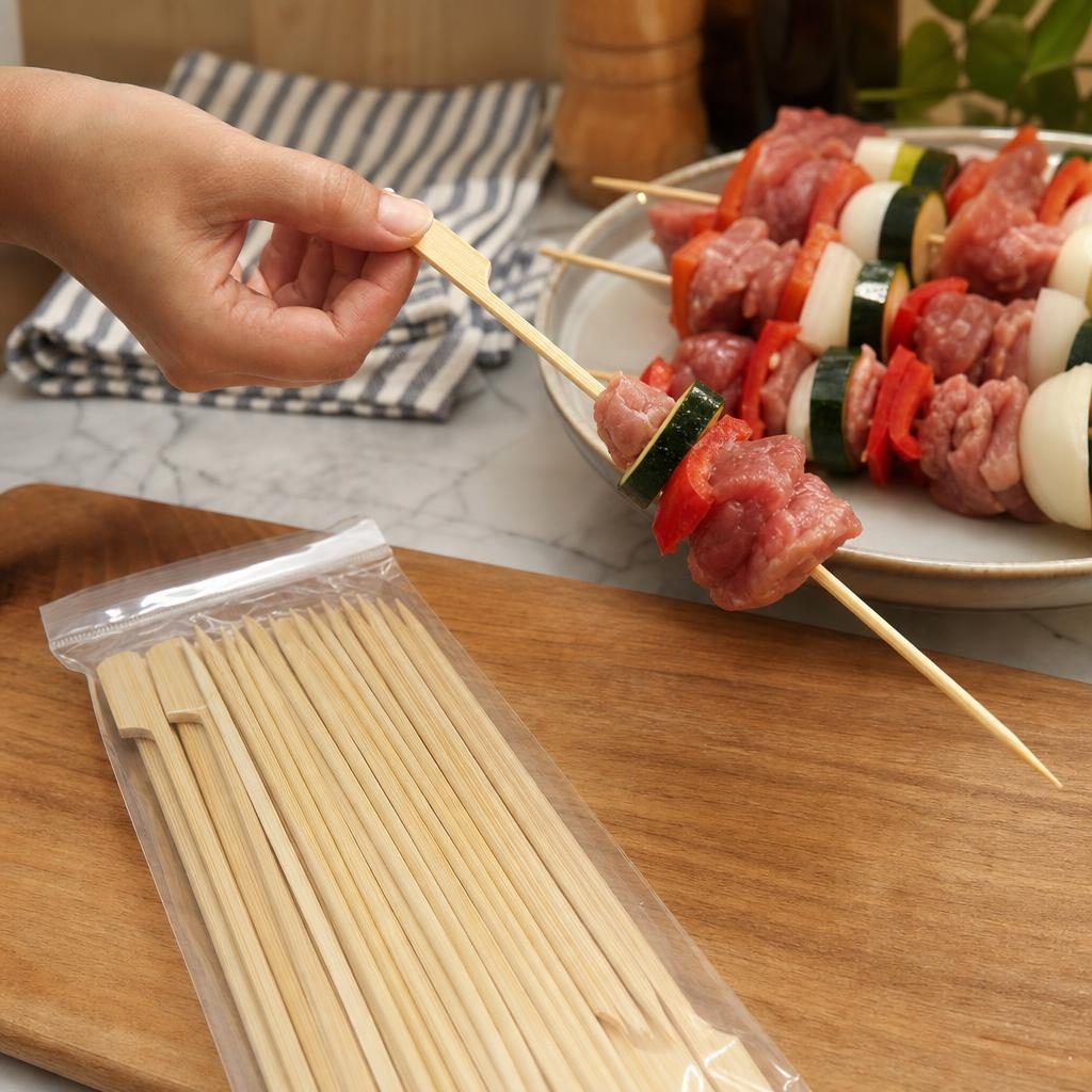 Bete pentru frigarui, Flippy, tip teppo, din bambus, Set 50 bucati, pentru gratar si BBQ