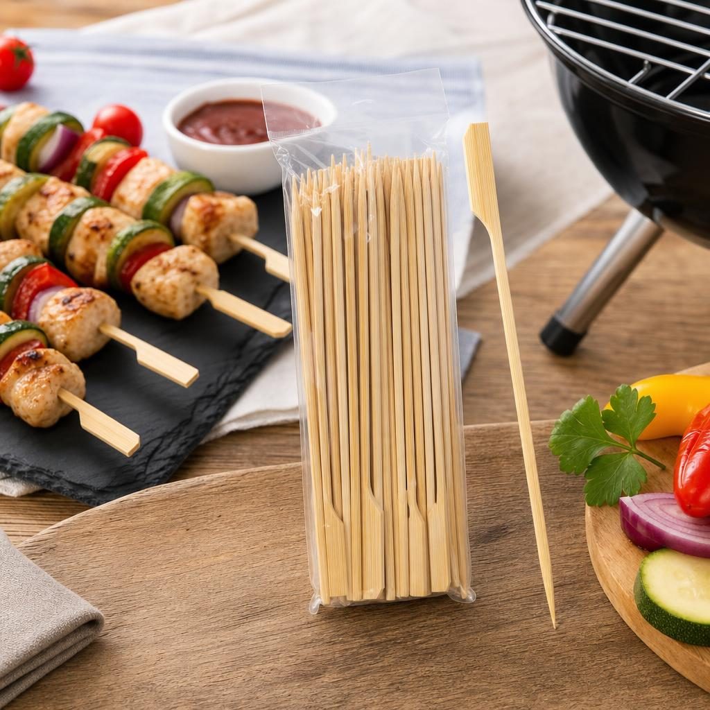 Bete pentru frigarui, Flippy, tip teppo, din bambus, Set 50 bucati, pentru gratar si BBQ