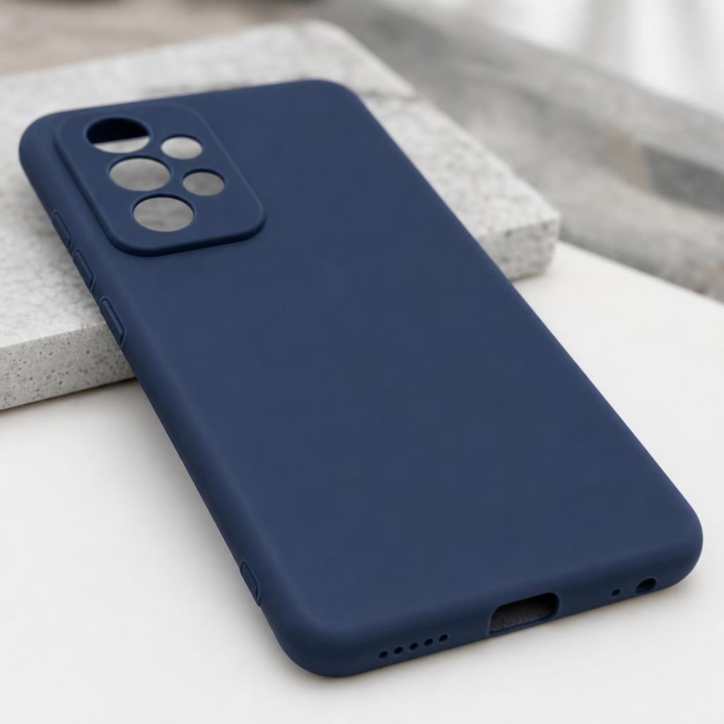 Husa protectie Flippy compatibila cu Samsung A52 Liquid Silicone Case Navy blue
