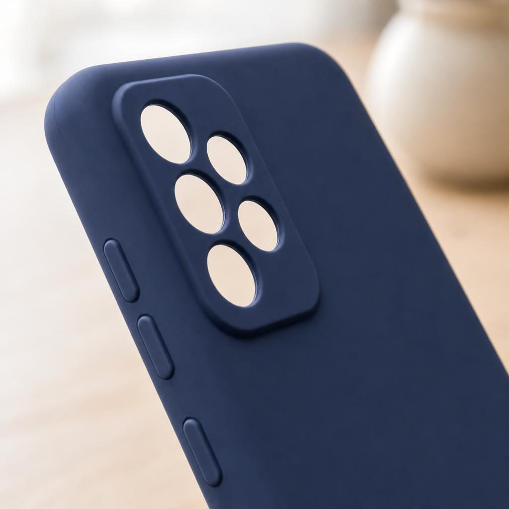 Husa protectie compatibila cu Samsung A52 Liquid Silicone Case Navy blue 4