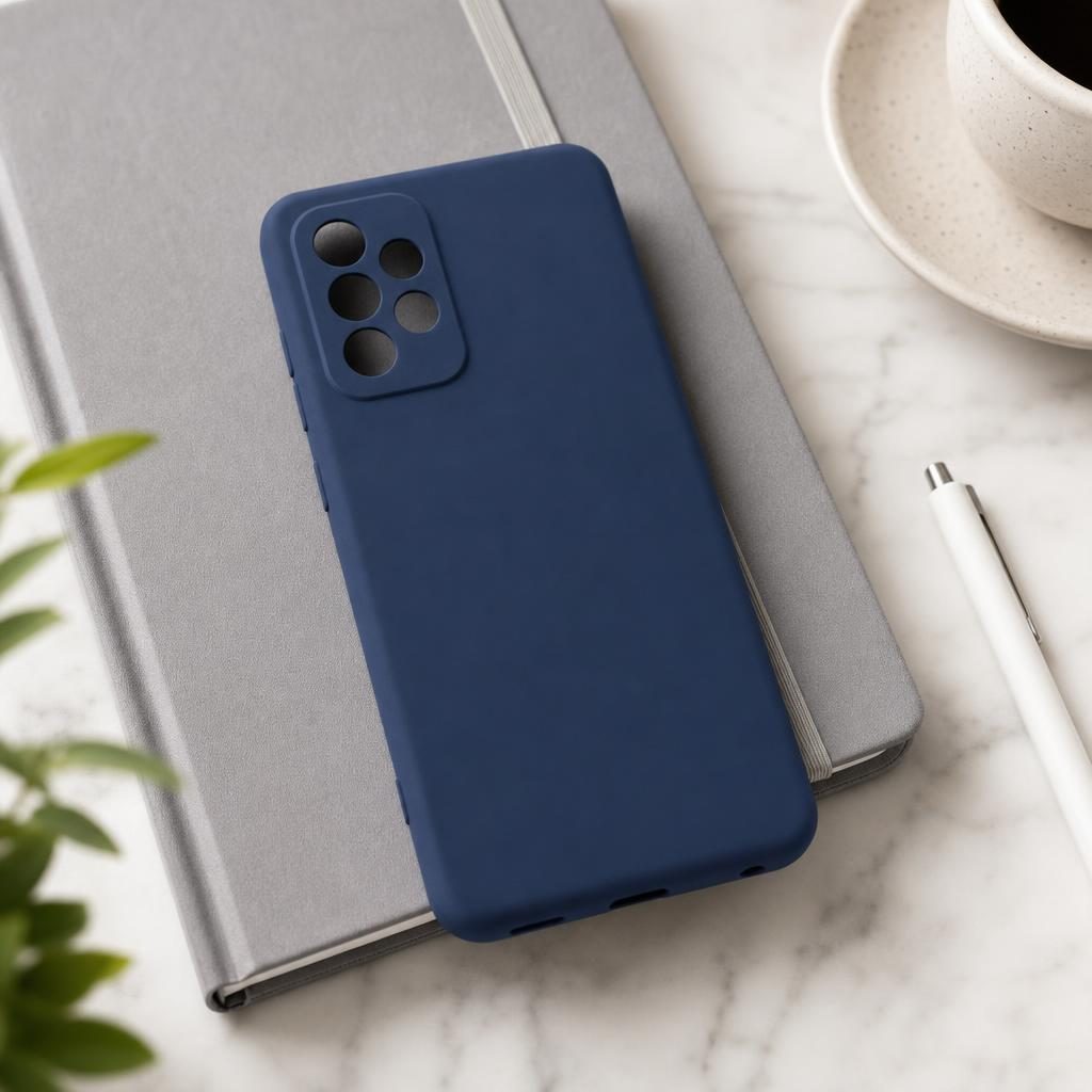 Husa protectie Flippy compatibila cu Samsung A52 Liquid Silicone Case Navy blue