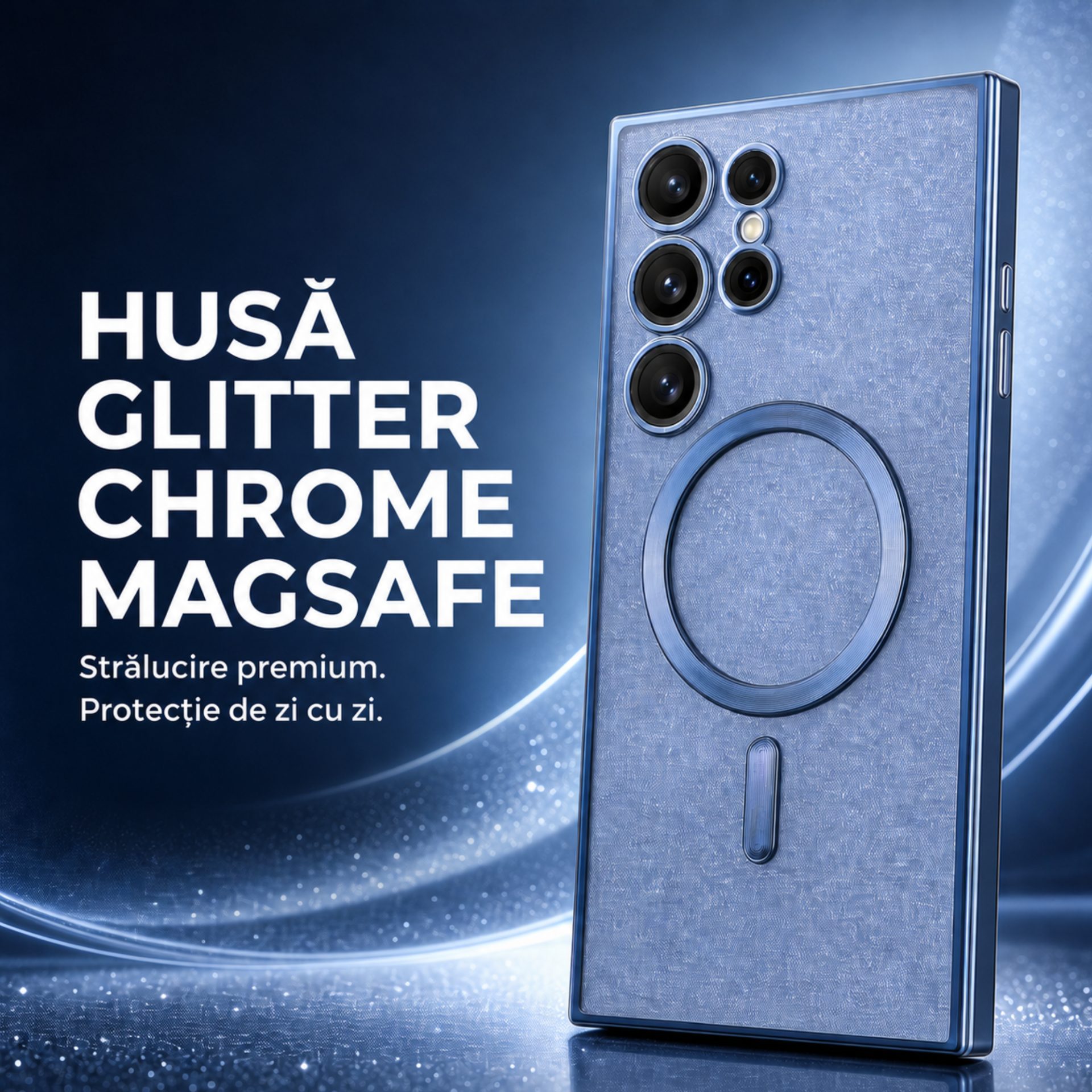 Detaliu inel magnetic MagSafe pe husa Galaxy S24 Ultra