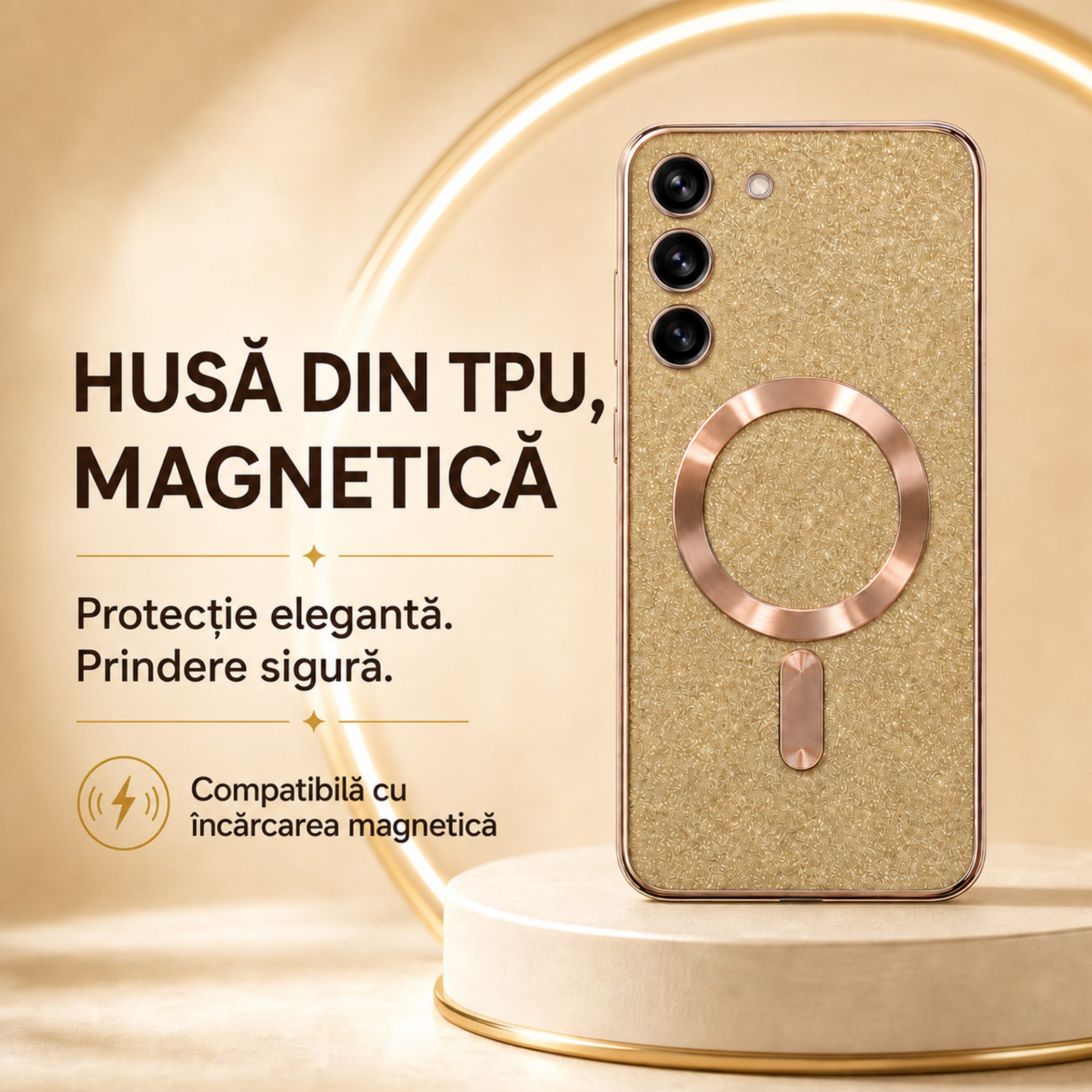 Finisaj Glitter Chrome elegant auriu