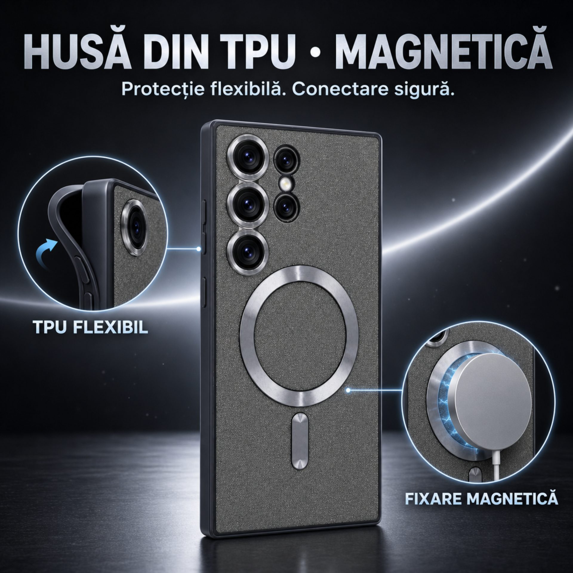 Protecție lentilă Galaxy S23 Ultra Husa Flippy