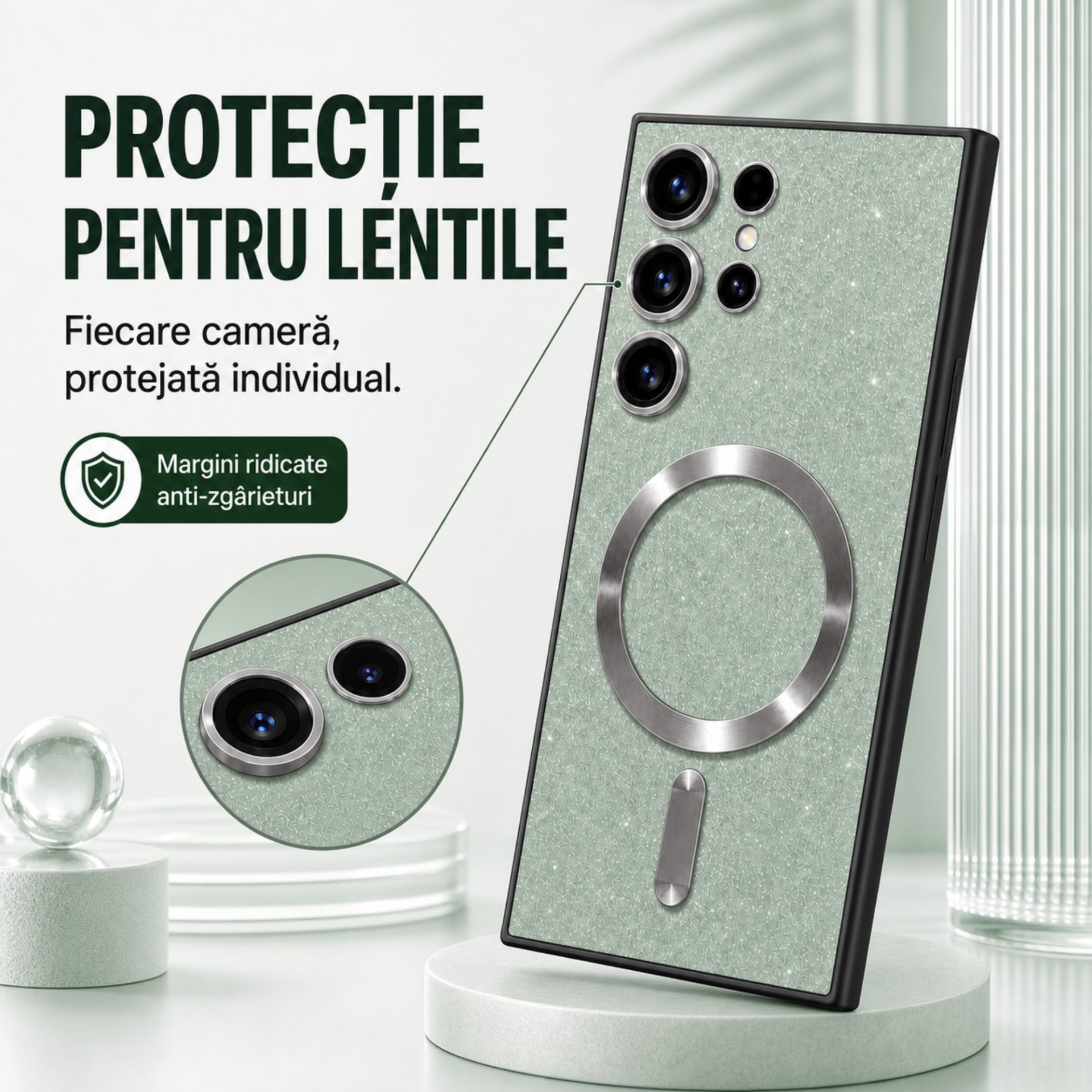 Vedere din lateral husa protectoare Samsung S23 Ultra